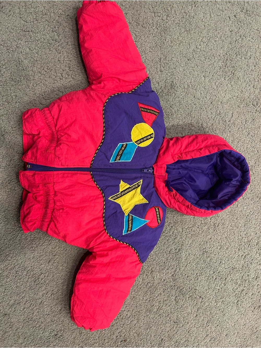 90s vintage Kids Hooded Puffer Jacket 18-24m